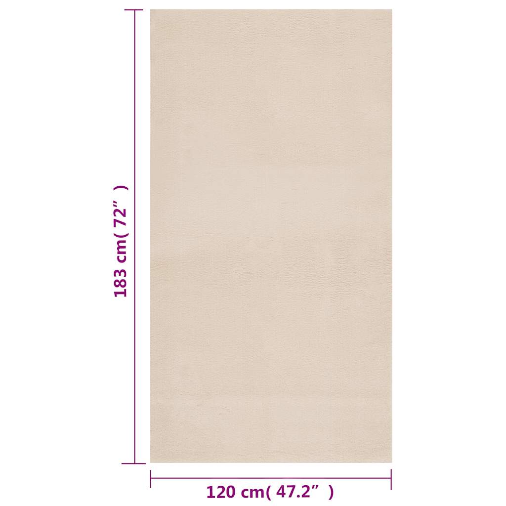 Shaggy-Teppich Beige 120x183 cm Polyester