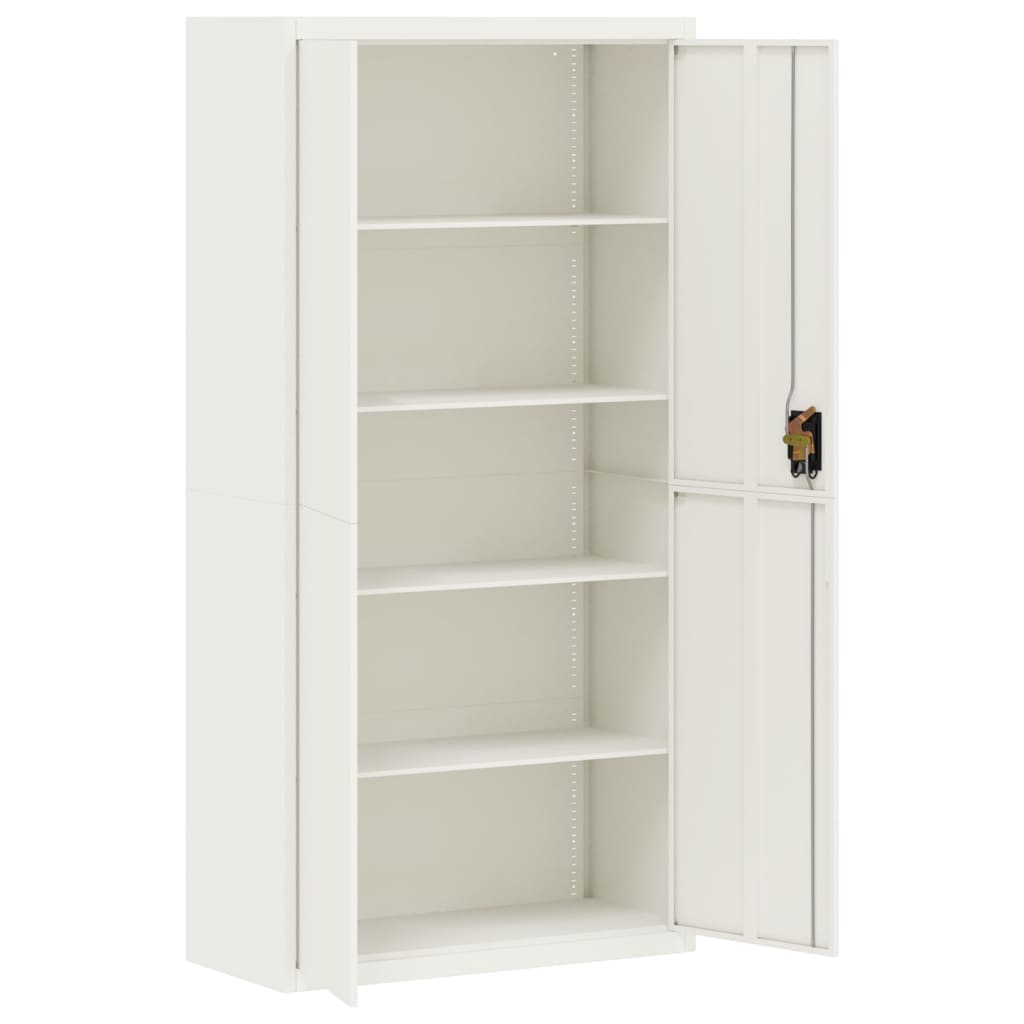 Aktenschrank Weiß 90x40x220 cm Stahl