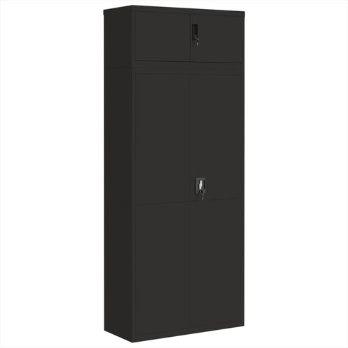 Aktenschrank Schwarz 90x40x220 cm Stahl