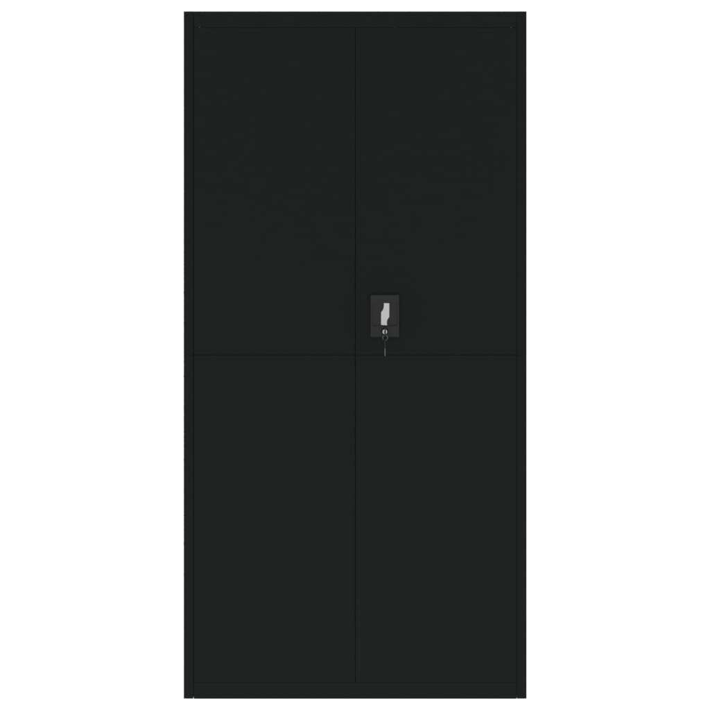 Aktenschrank Schwarz 90x40x220 cm Stahl