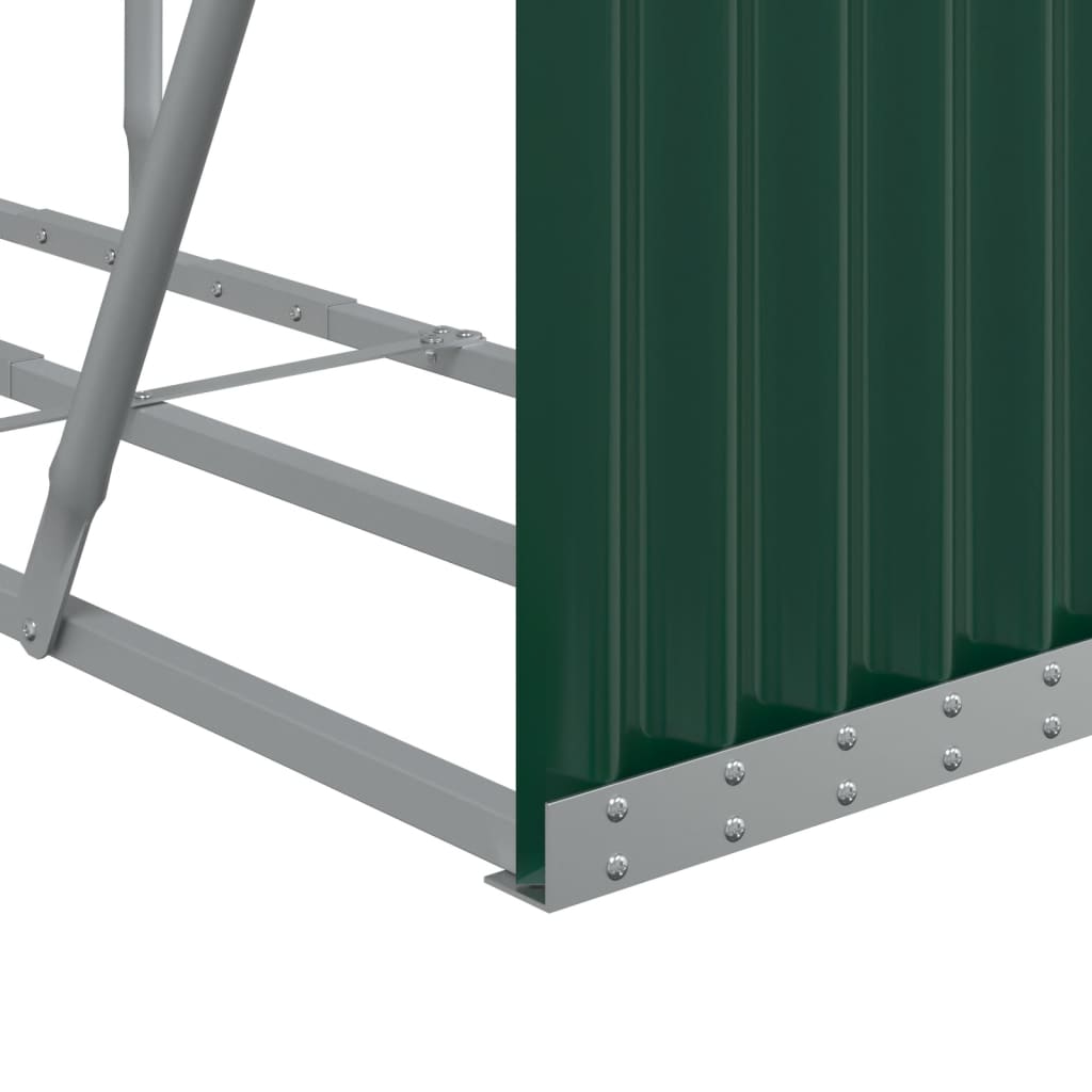 Kaminholzunterstand Grün 180x45x100 cm Verzinkter Stahl