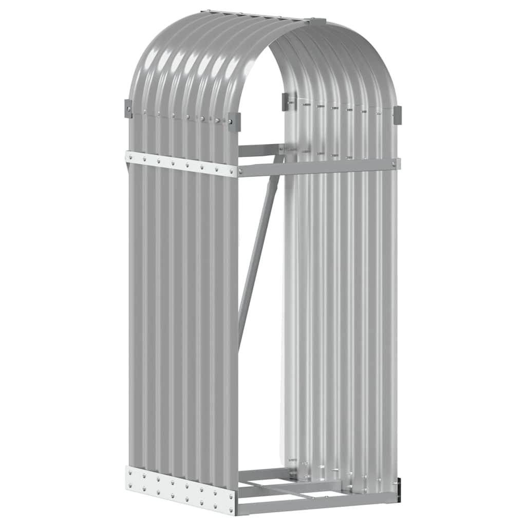 Kaminholzunterstand Hellgrau 40x45x100 cm Verzinkter Stahl