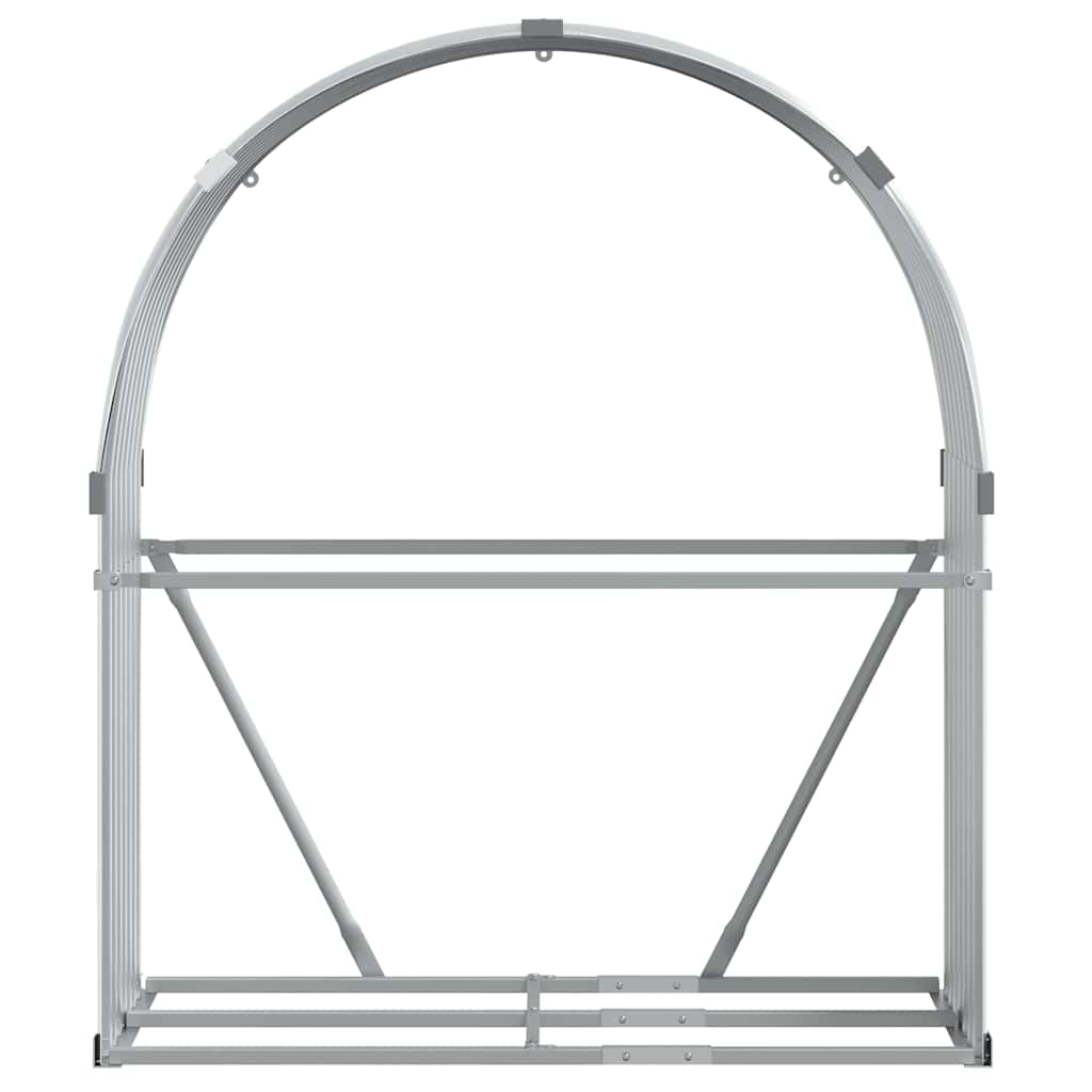 Kaminholzunterstand Hellgrau 120x45x140 cm Verzinkter Stahl