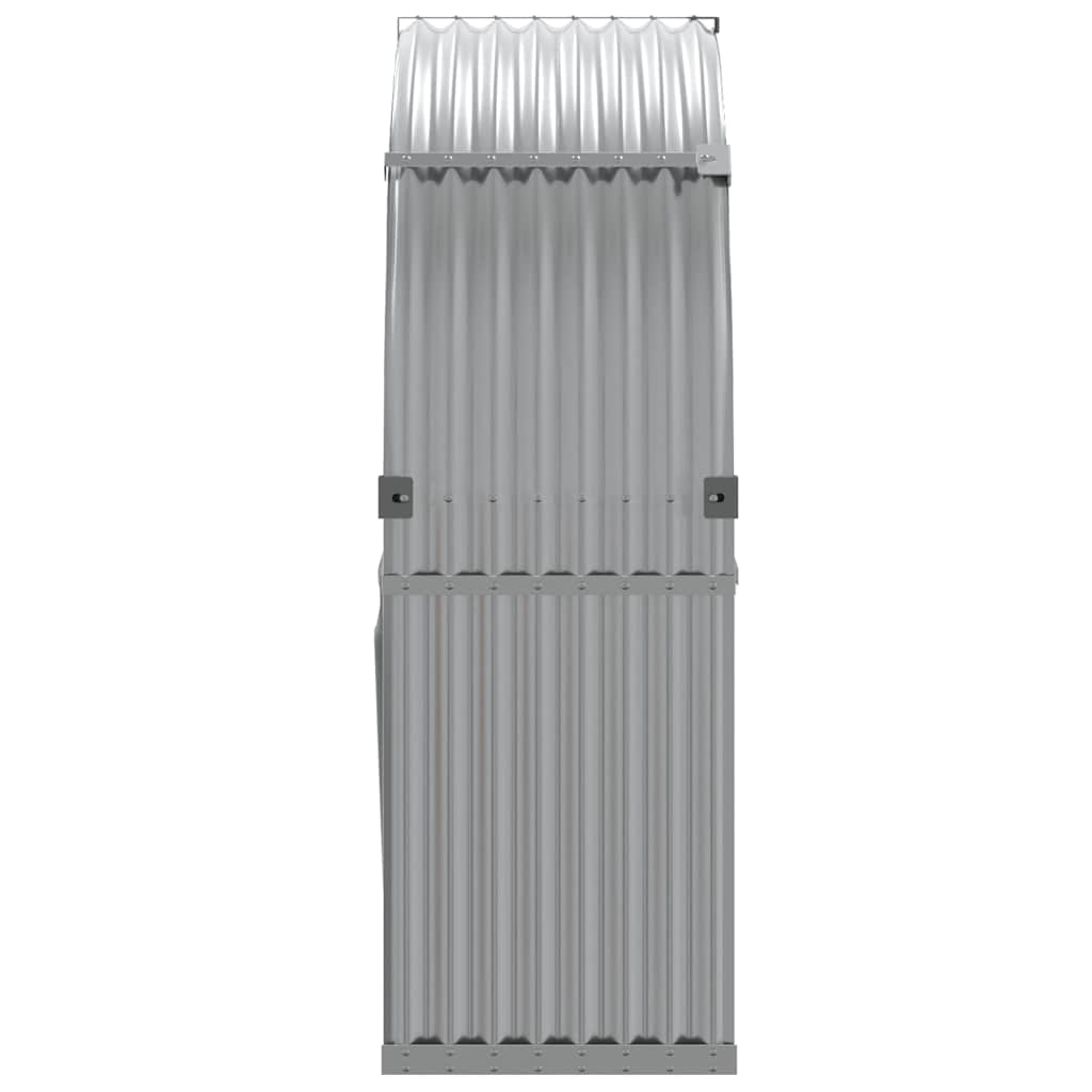 Kaminholzunterstand Hellgrau 120x45x140 cm Verzinkter Stahl