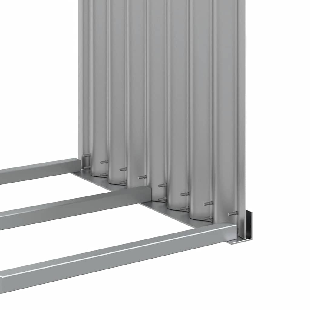 Kaminholzunterstand Hellgrau 120x45x140 cm Verzinkter Stahl
