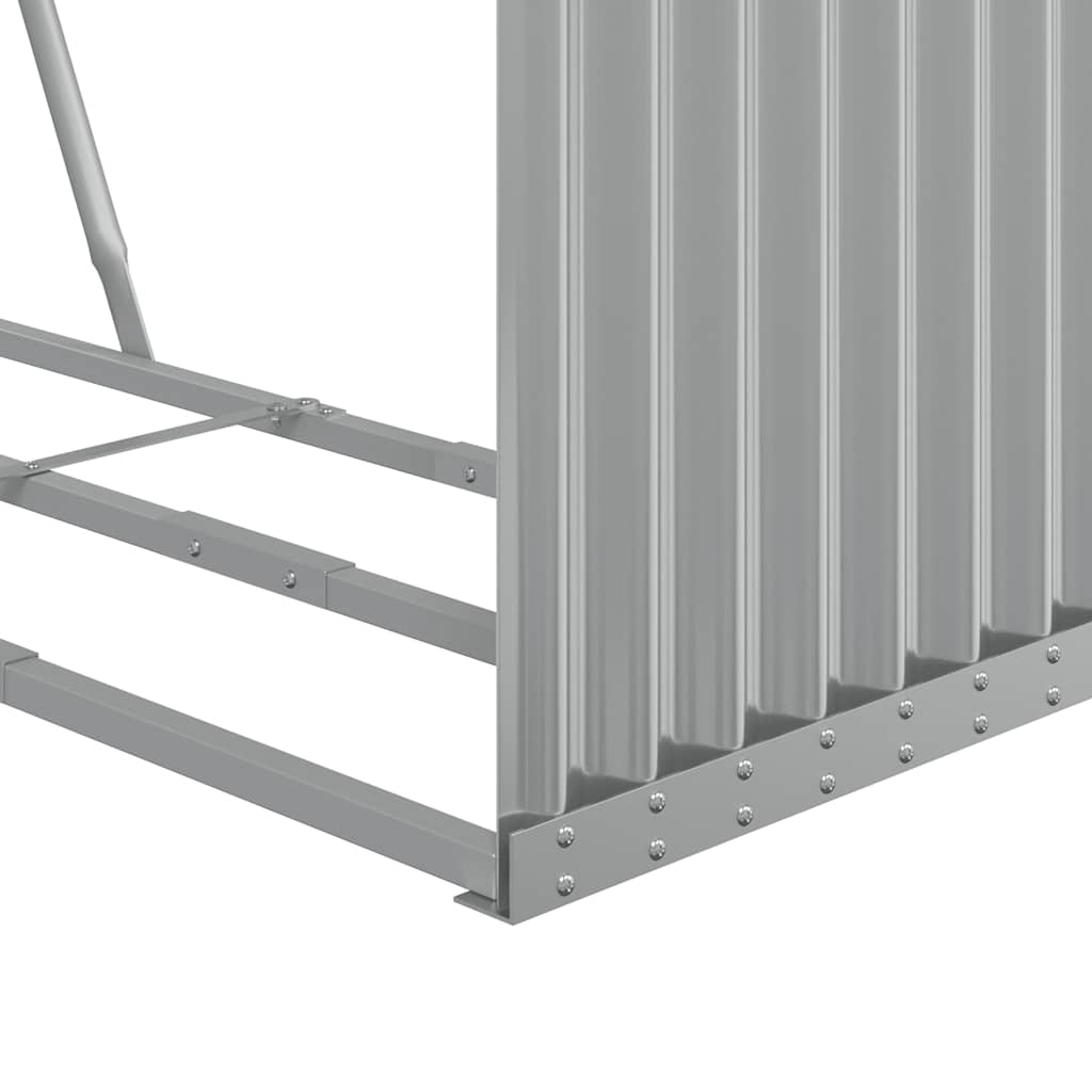 Kaminholzunterstand Hellgrau 120x45x140 cm Verzinkter Stahl