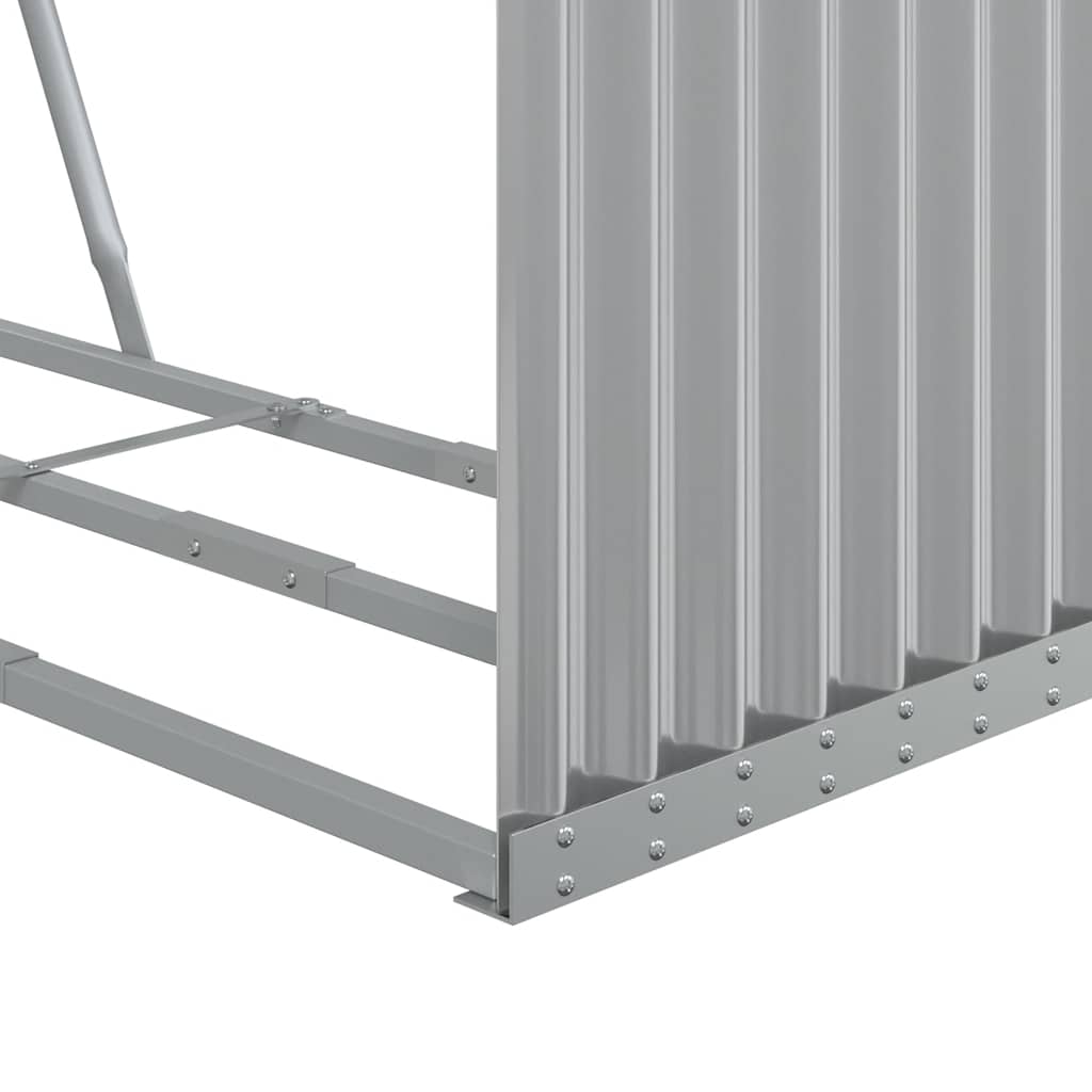 Kaminholzunterstand Hellgrau 120x45x100 cm Verzinkter Stahl