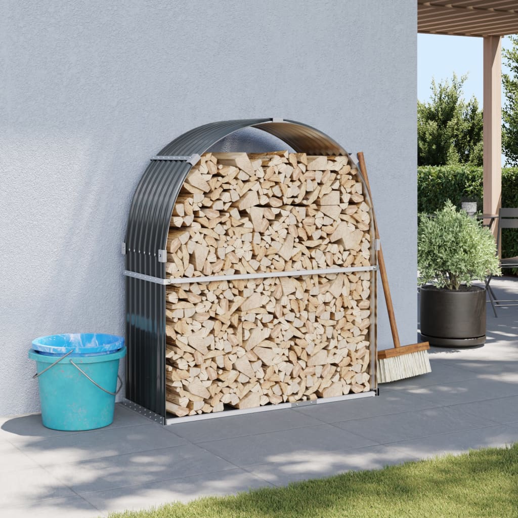 Holzkorb Anthrazit 120 x 45 x 140 cm Verzinkter Stahl