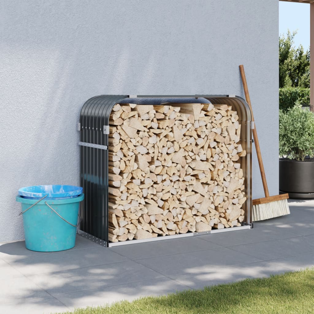 Holzkorb Anthrazit 120x45x100 cm Verzinkter Stahl