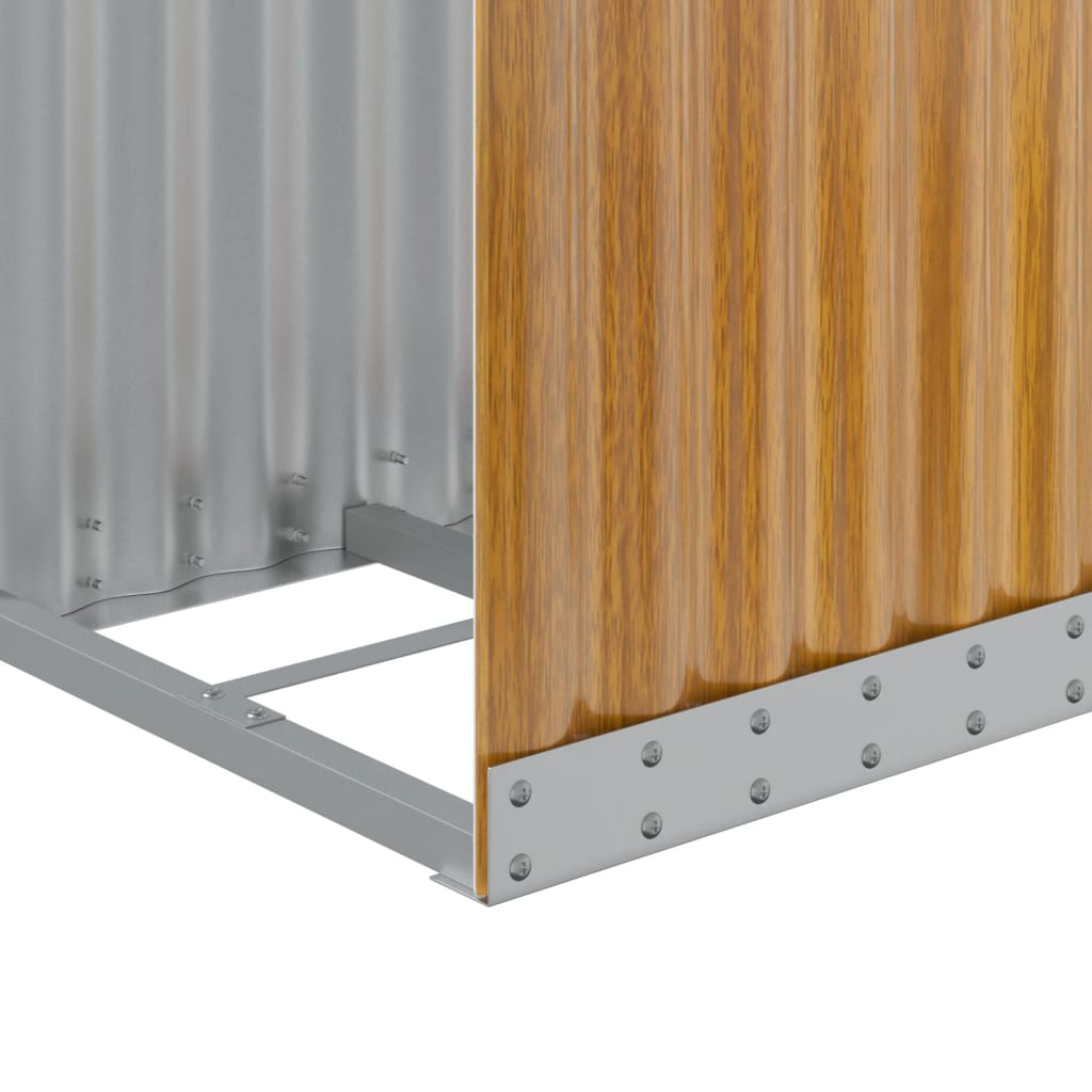 Kaminholzunterstand Holzoptik 40x45x170 cm Verzinkter Stahl