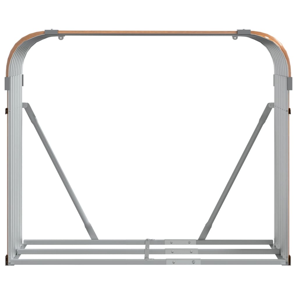 Kaminholzunterstand Holzoptik 120x45x100 cm Verzinkter Stahl