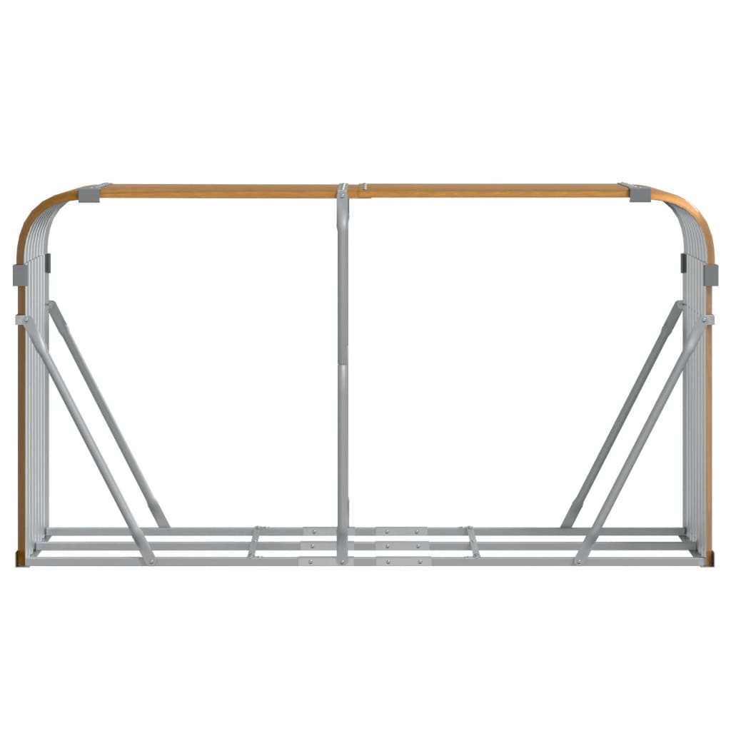 Kaminholzunterstand Holzoptik 180x45x100 cm Verzinkter Stahl