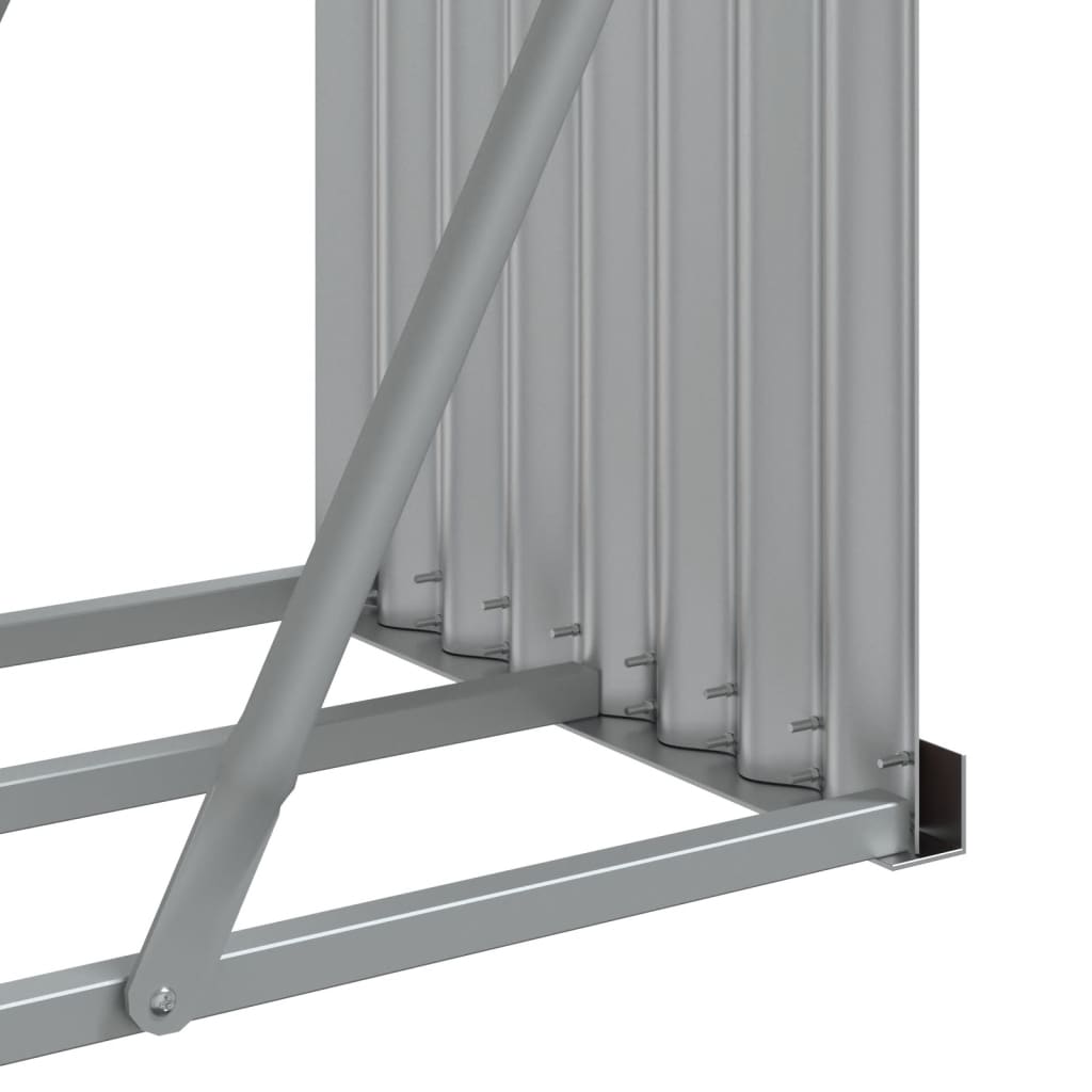 Kaminholzunterstand Holzoptik 180x45x100 cm Verzinkter Stahl