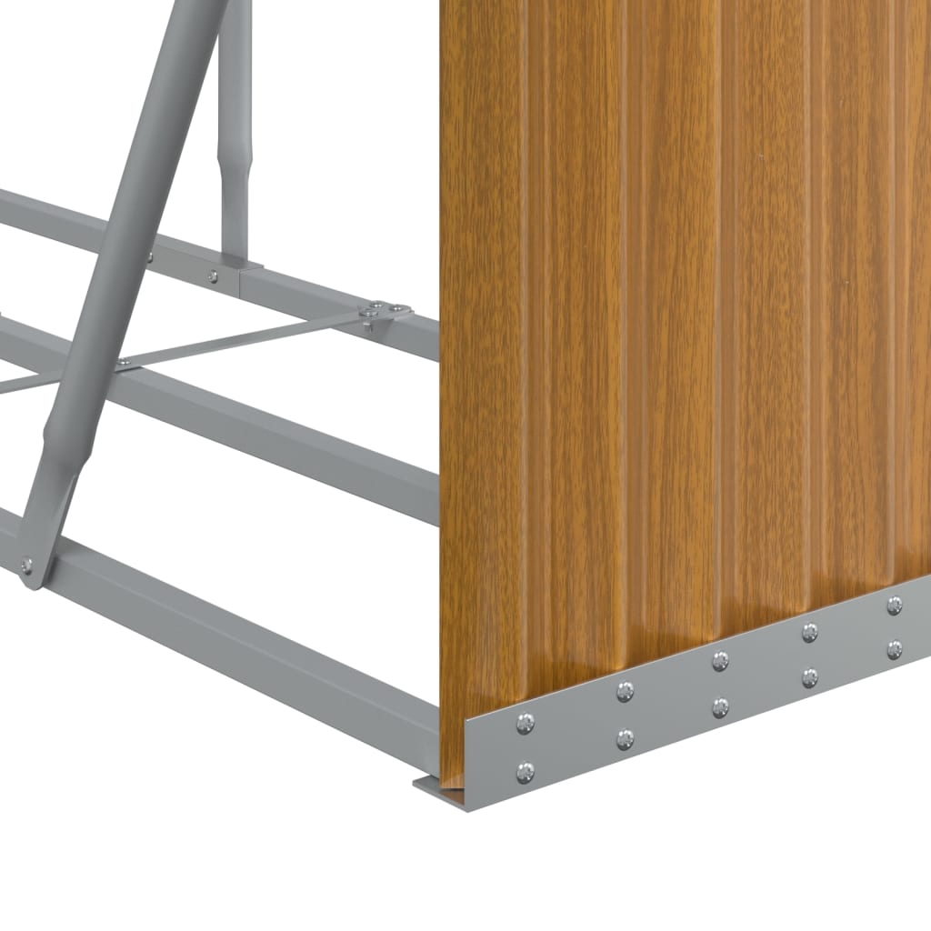 Kaminholzunterstand Holzoptik 234x45x100 cm Verzinkter Stahl
