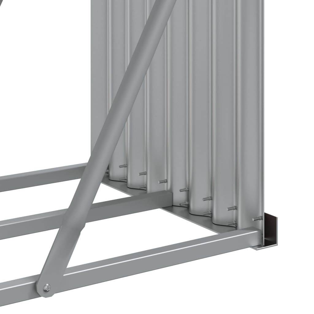 Kaminholzunterstand Holzoptik 234x45x100 cm Verzinkter Stahl
