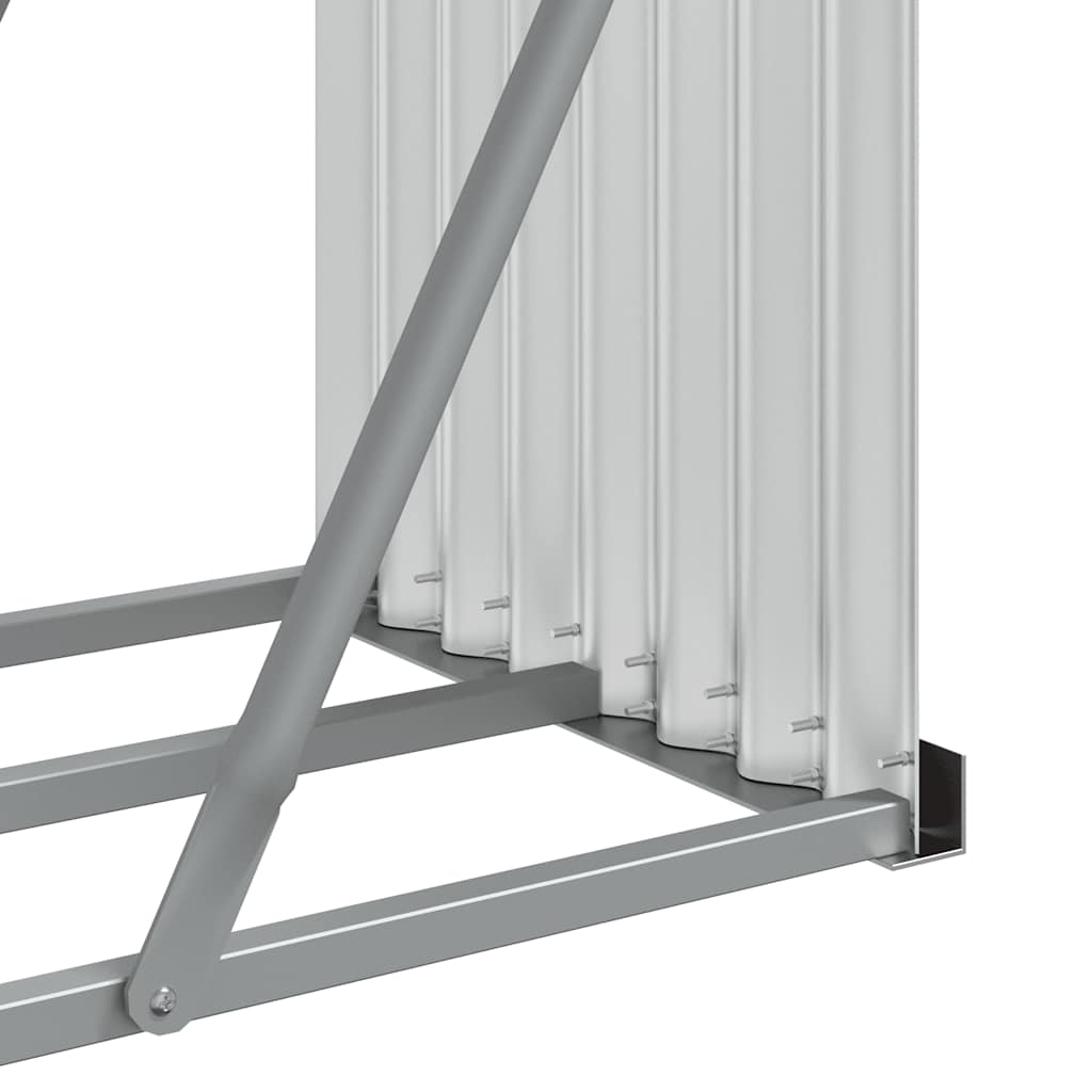 Kaminholzunterstand Silbern 234x45x100 cm Verzinkter Stahl