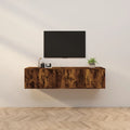 TV-Wandschränke 2 Stk. Räuchereiche 80x34,5x40 cm