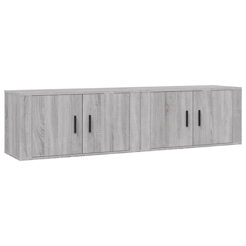 TV-Wandschränke 2 Stk. Grau Sonoma 80x34,5x40 cm