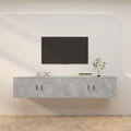 TV-Wandschränke 2 Stk. Betongrau 100x34,5x40 cm