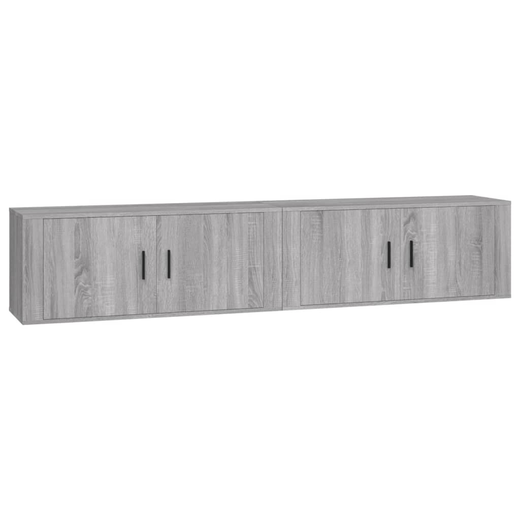 TV-Wandschränke 2 Stk. Grau Sonoma 100x34,5x40 cm