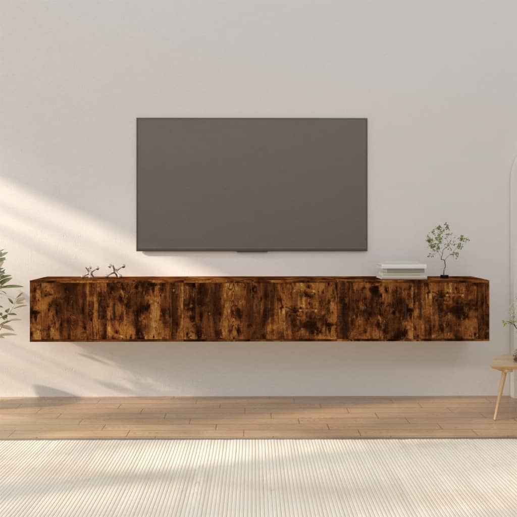 TV-Wandschränke 3 Stk. Räuchereiche 100x34,5x40 cm