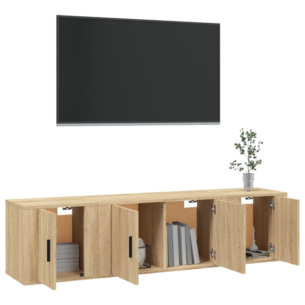 3-tlg. TV-Schrank-Set Sonoma-Eiche Holzwerkstoff