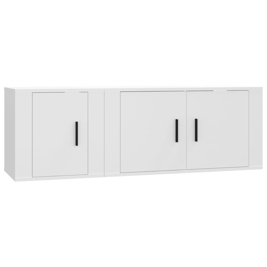 2-tlg. TV-Schrank-Set Weiß Holzwerkstoff