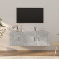 2-tlg. TV-Schrank-Set Betongrau Holzwerkstoff
