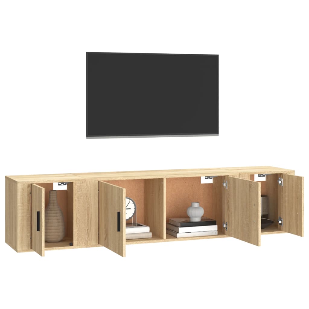 3-tlg. TV-Schrank-Set Sonoma-Eiche Holzwerkstoff