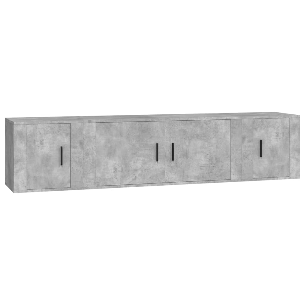 3-tlg. TV-Schrank-Set Betongrau Holzwerkstoff