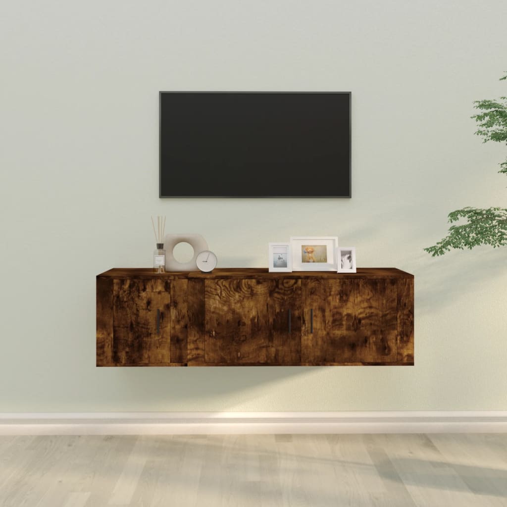 2-tlg. TV-Schrank-Set Räuchereiche Holzwerkstoff