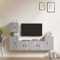 5-tlg. TV-Schrank-Set Grau Sonoma Holzwerkstoff