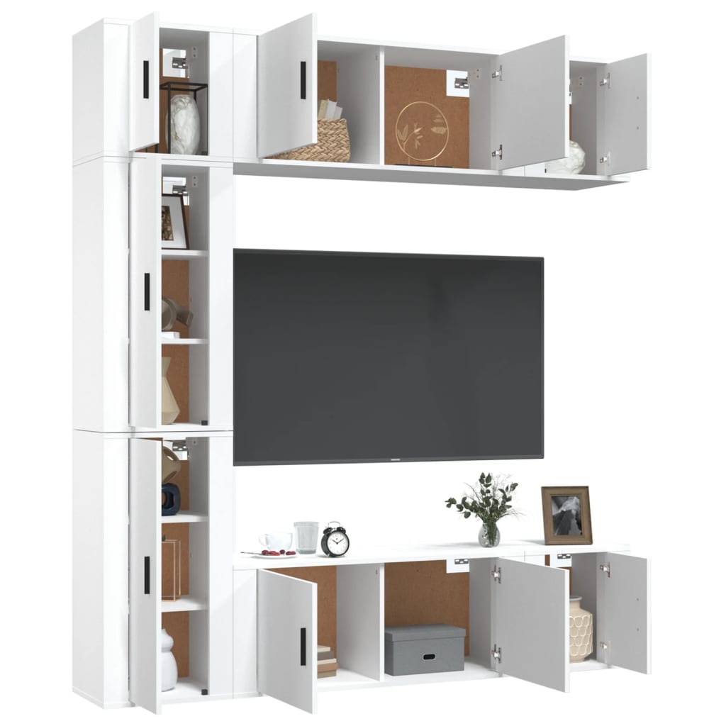 7-tlg. TV-Schrank-Set Weiß Holzwerkstoff
