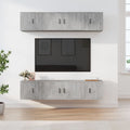 6-tlg. TV-Schrank-Set Betongrau Holzwerkstoff