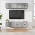 6-tlg. TV-Schrank-Set Grau Sonoma Holzwerkstoff