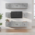 8-tlg. TV-Schrank-Set Betongrau Holzwerkstoff