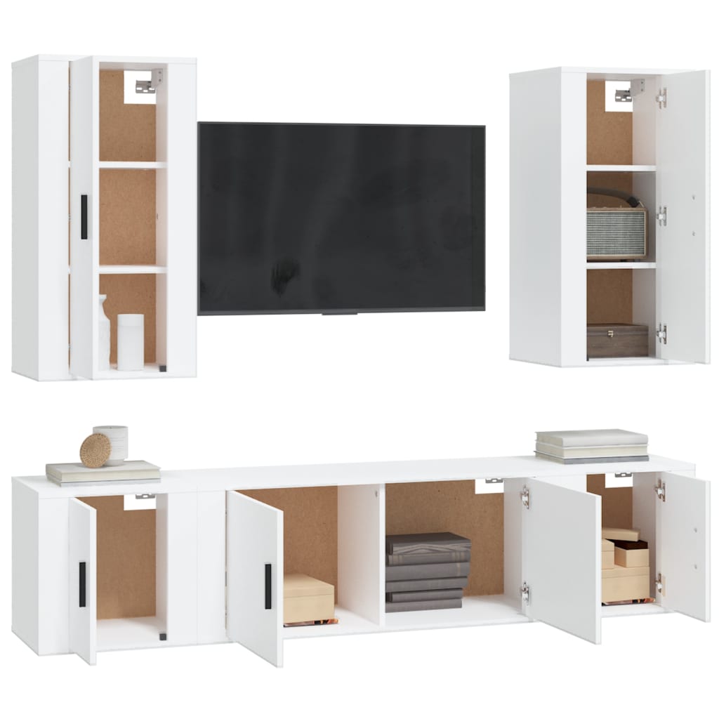 5-tlg. TV-Schrank-Set Weiß Holzwerkstoff