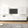 8-tlg. TV-Schrank-Set Weiß Holzwerkstoff