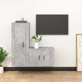 2-tlg. TV-Schrank-Set Betongrau Holzwerkstoff