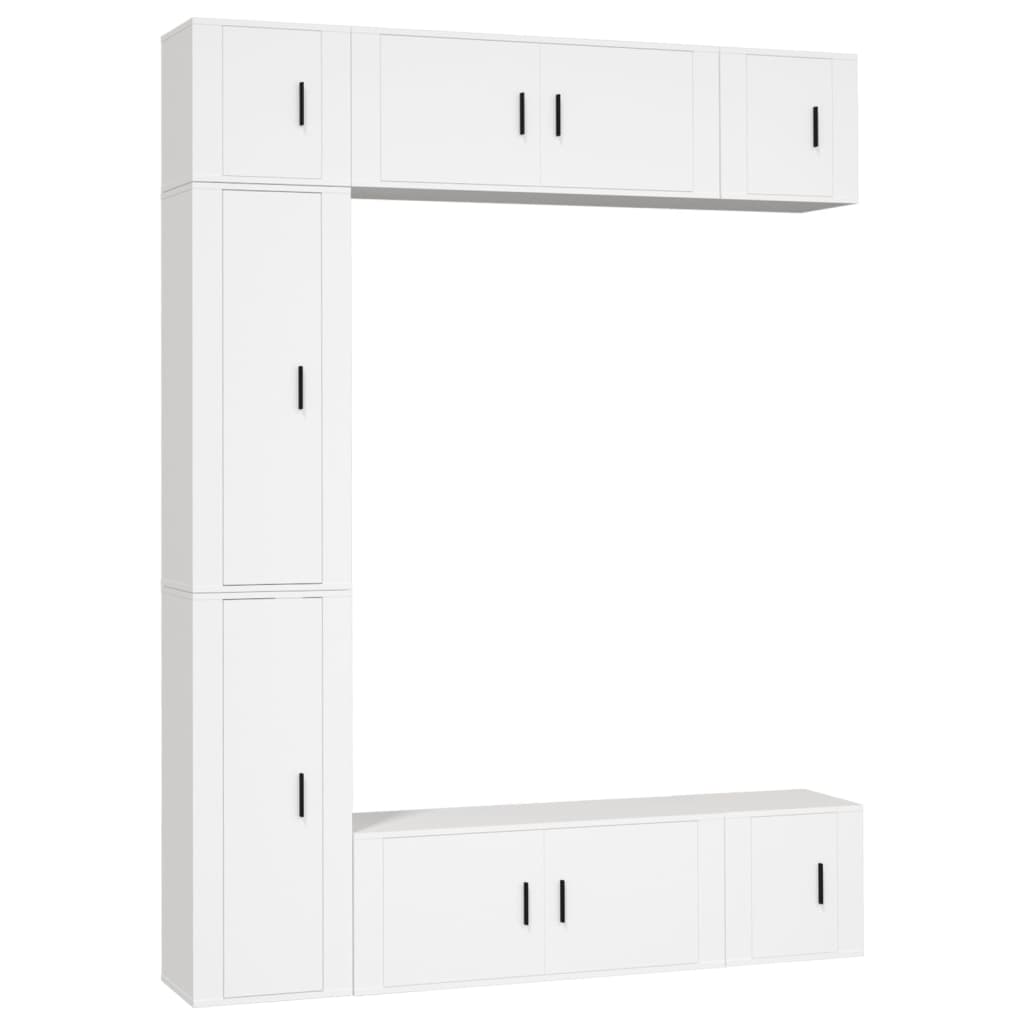 7-tlg. TV-Schrank-Set Weiß Holzwerkstoff