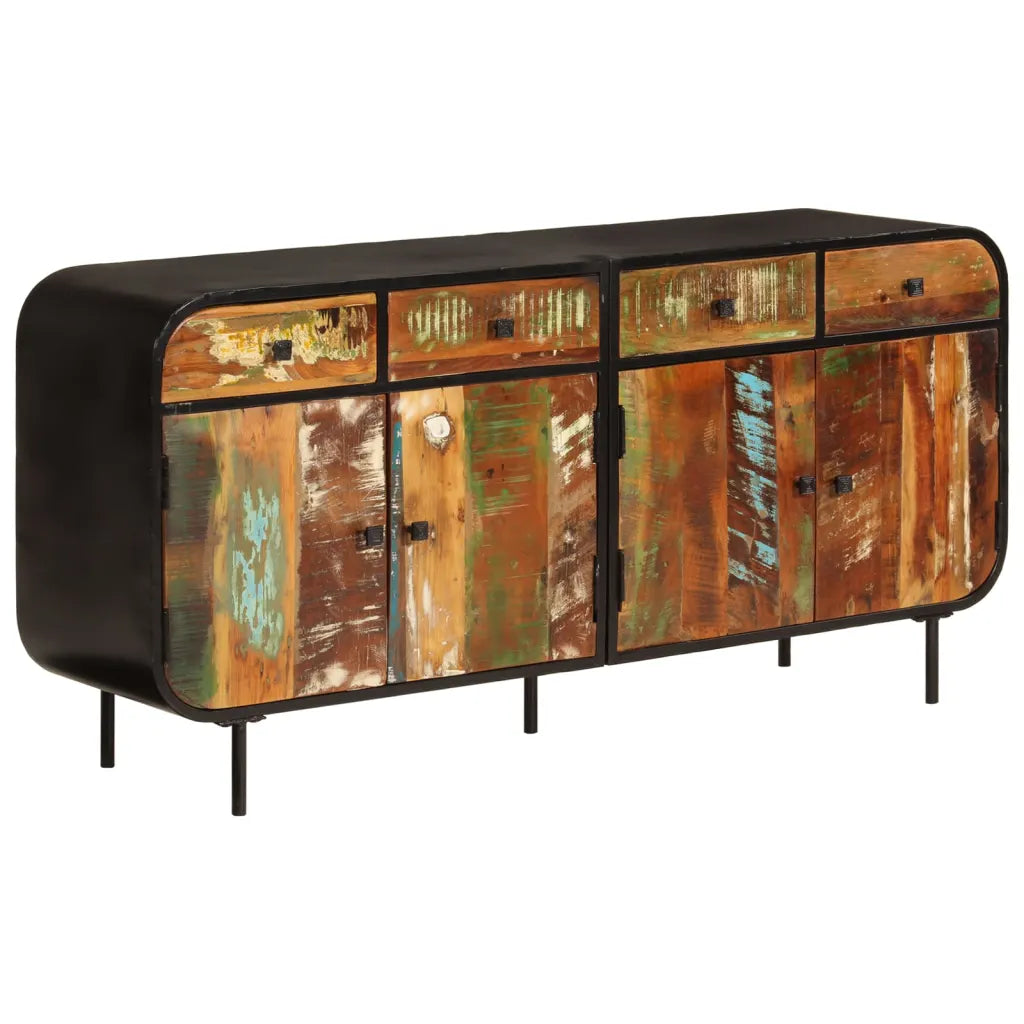 Sideboard 140 × 35 × 70 cm aus Altholz und Metall