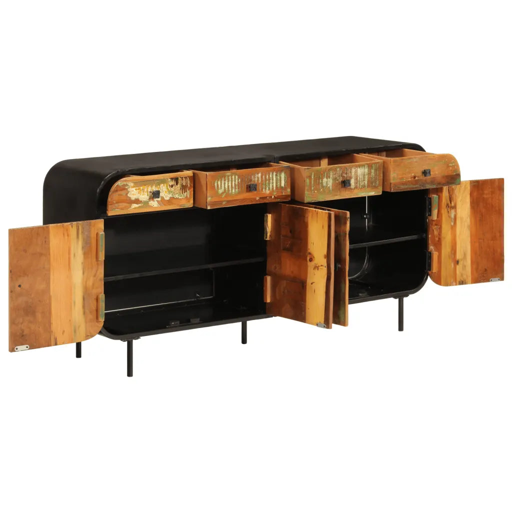 Sideboard 140 × 35 × 70 cm aus Altholz und Metall