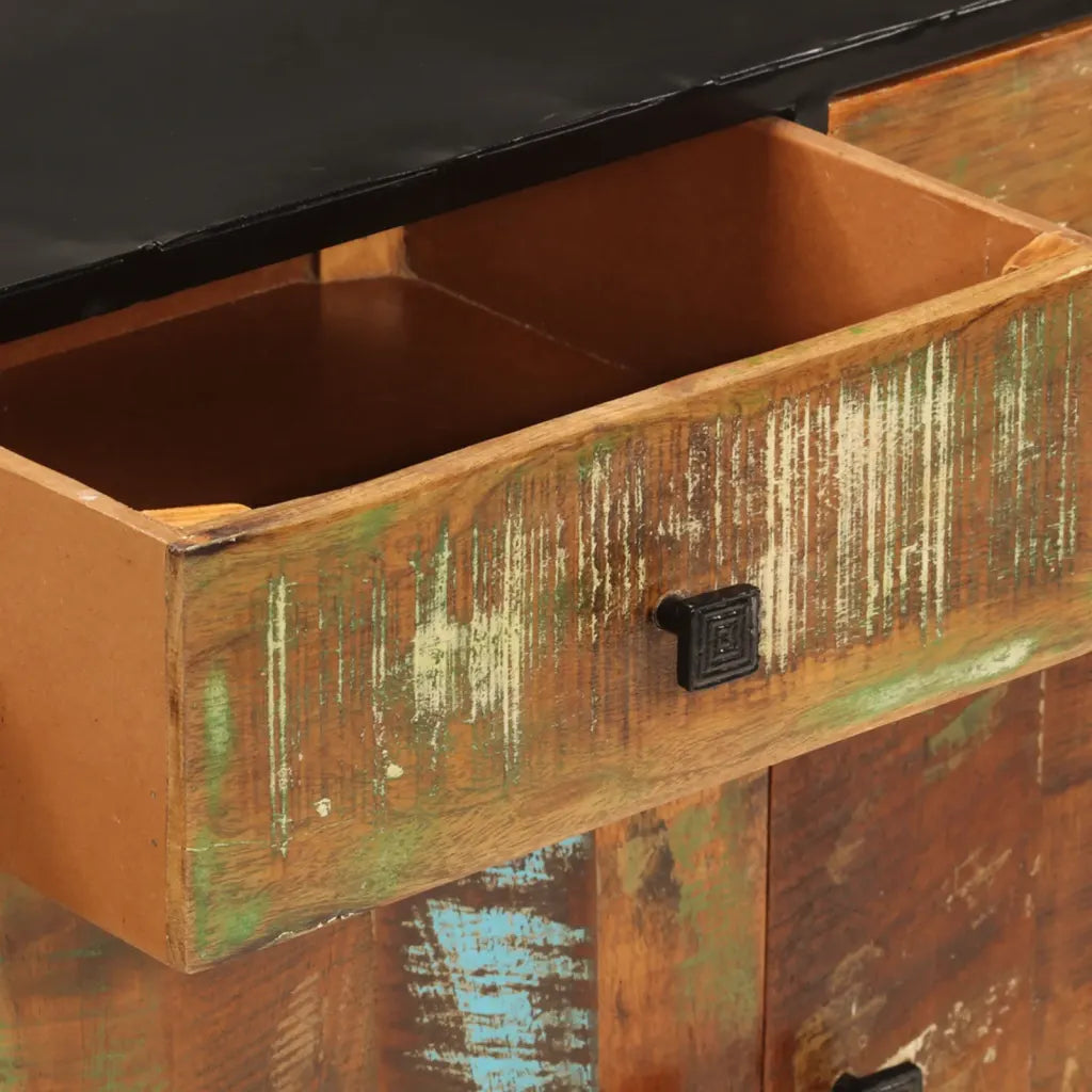 Sideboard 140 × 35 × 70 cm aus Altholz und Metall