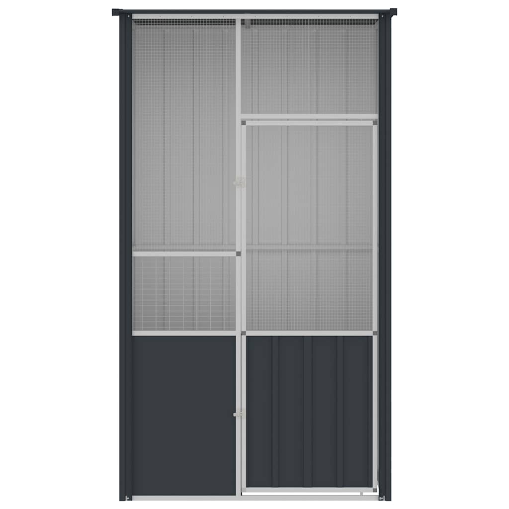 Voliere Anthrazit 115x78x200 cm Verzinkter Stahl