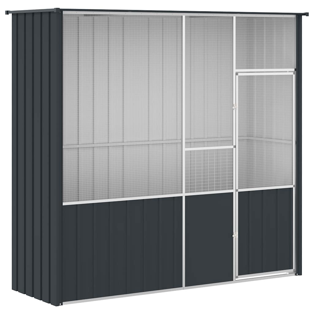 Voliere Anthrazit 215x78x200 cm Verzinkter Stahl