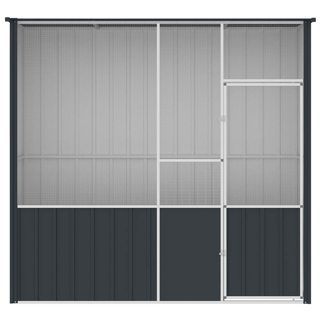 Voliere Anthrazit 215x78x200 cm Verzinkter Stahl