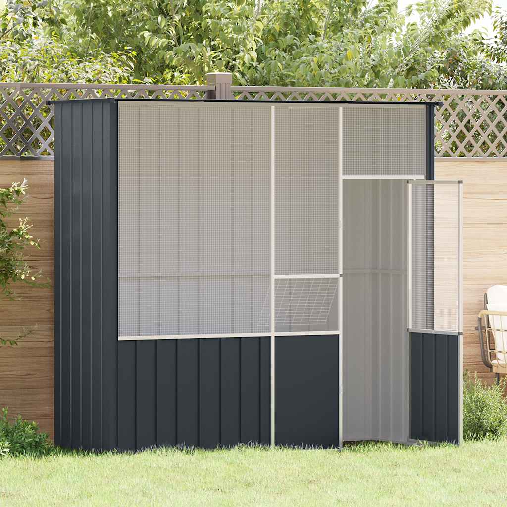 Voliere Anthrazit 215x78x200 cm Verzinkter Stahl