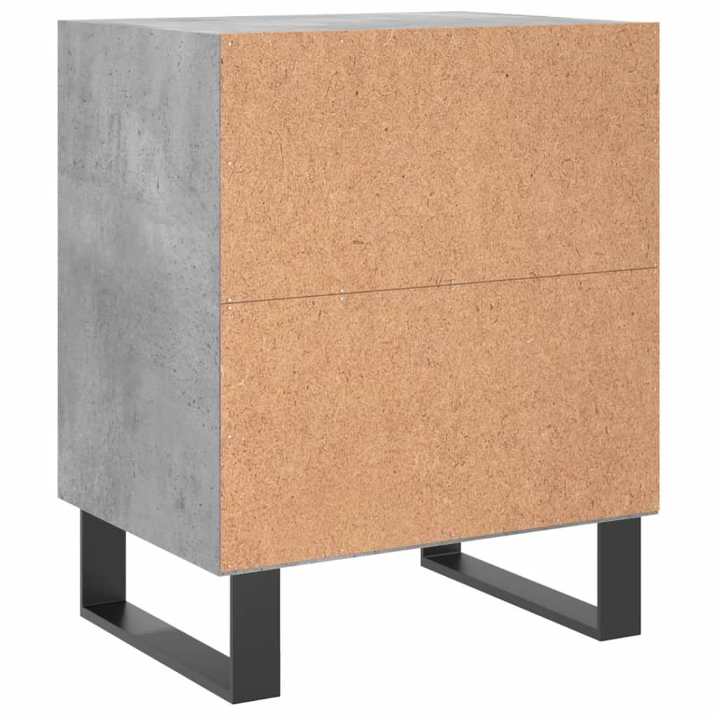Nachttische 2 Stk. Betongrau 40x30x50 cm Holzwerkstoff