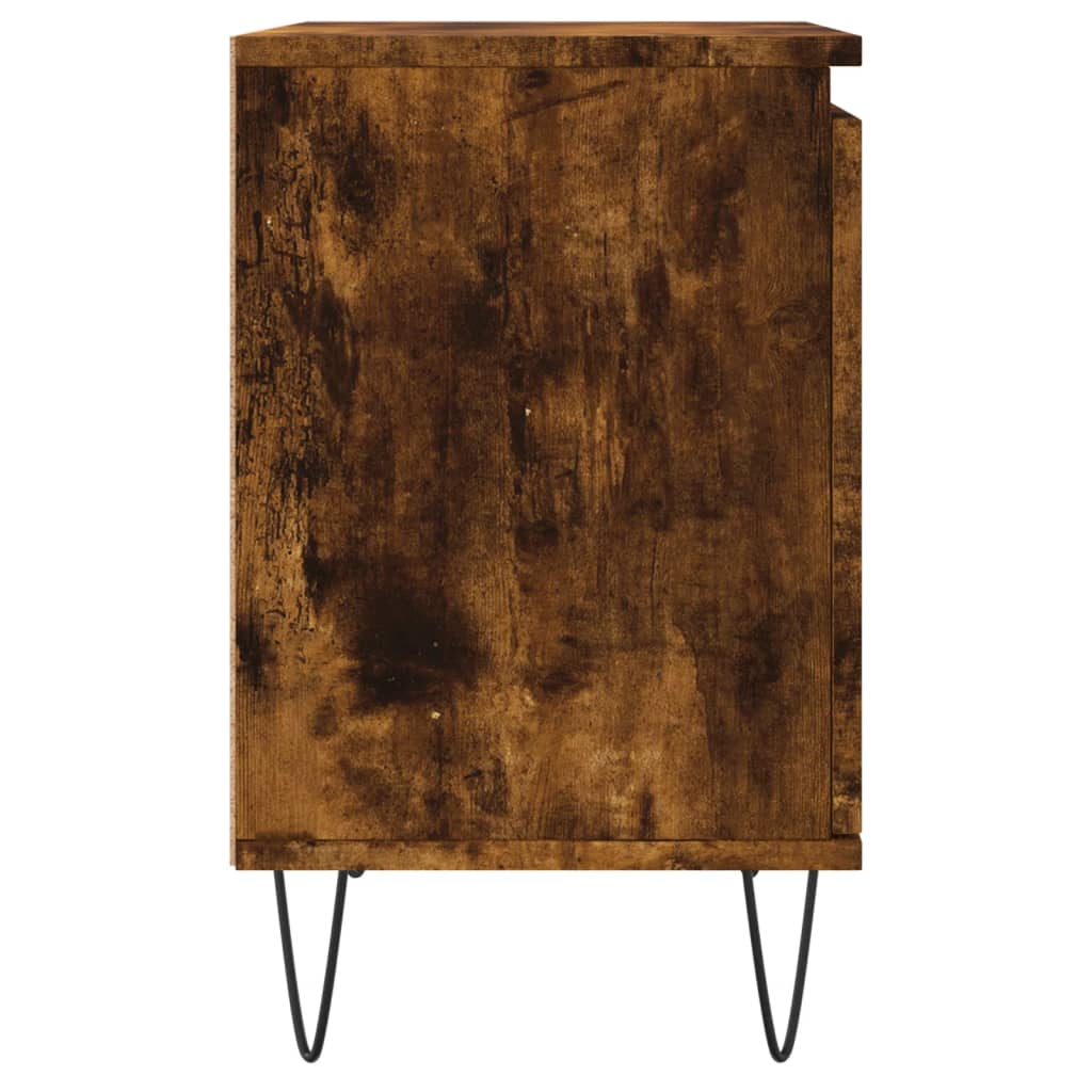 Nachttische 2 Stk. Räuchereiche 40x30x50 cm Holzwerkstoff