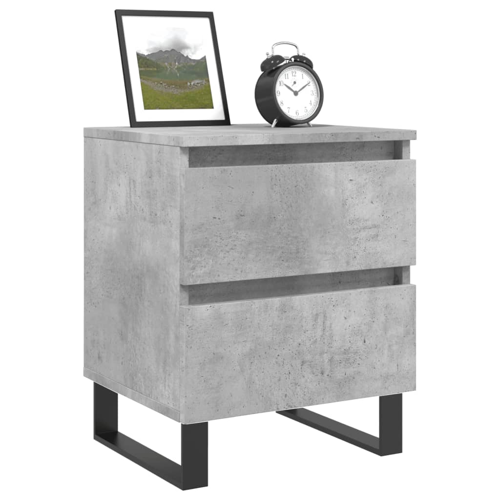 Nachttische 2 Stk. Betongrau 40x35x50 cm Holzwerkstoff